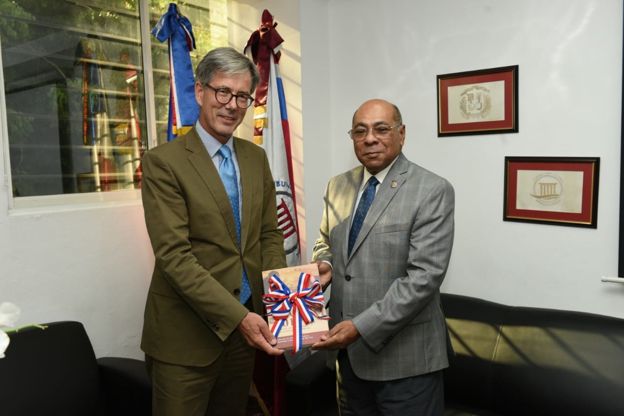 Presidente del TC recibe visita de cortesía del embajador de Alemania