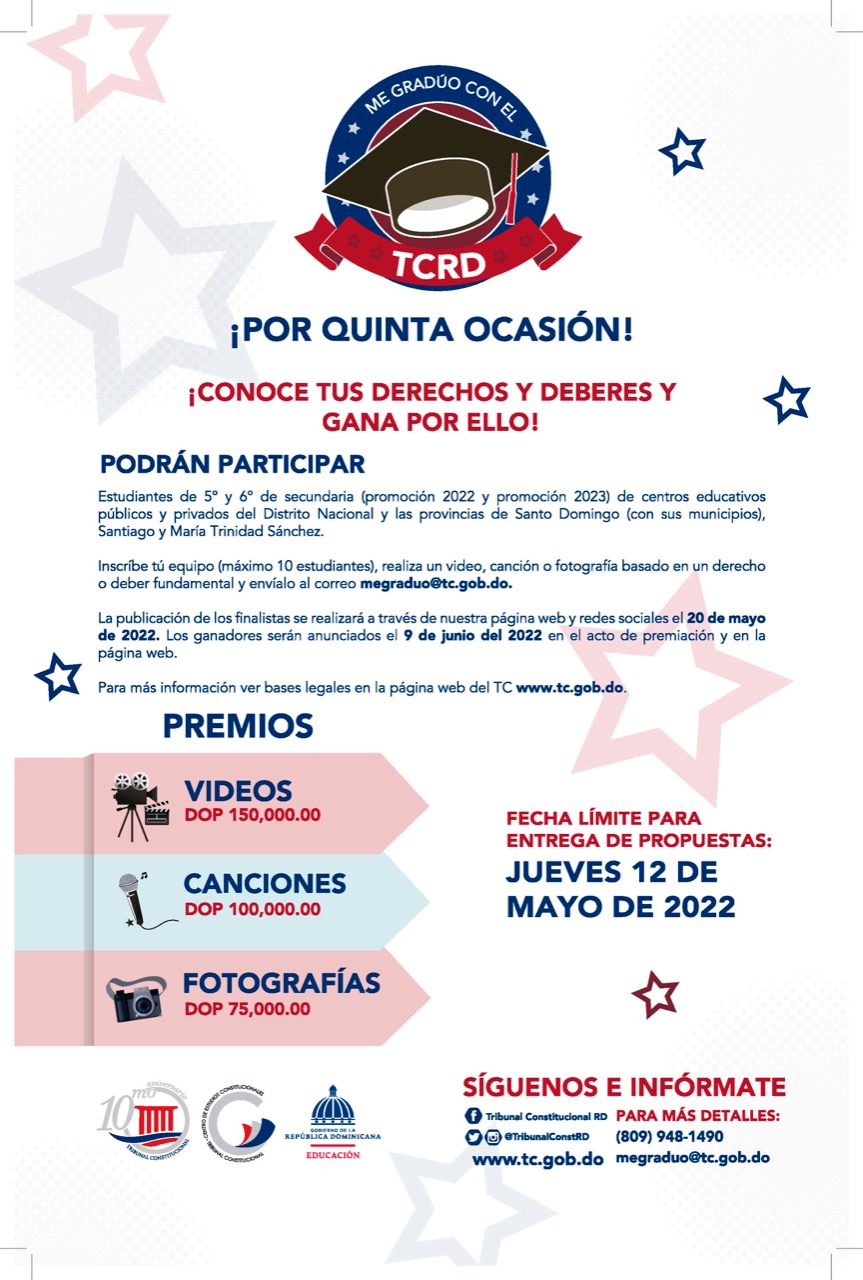 Imagen de Lanzamiento 5ta. Edición del Concurso "Me Gradúo con el TCRD"