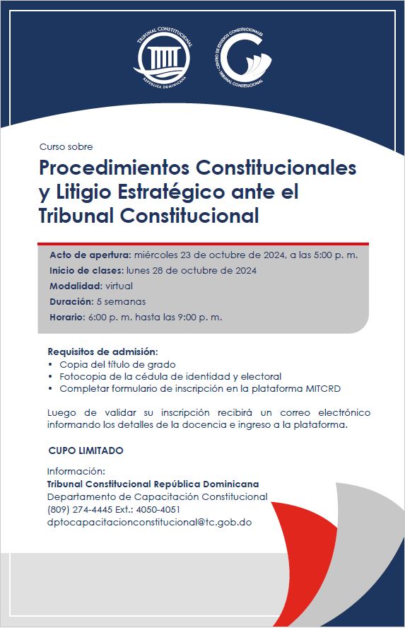 Curso sobre Procedimientos Constitucionales y Litigio Estratégico ante el Tribunal Constitucional.