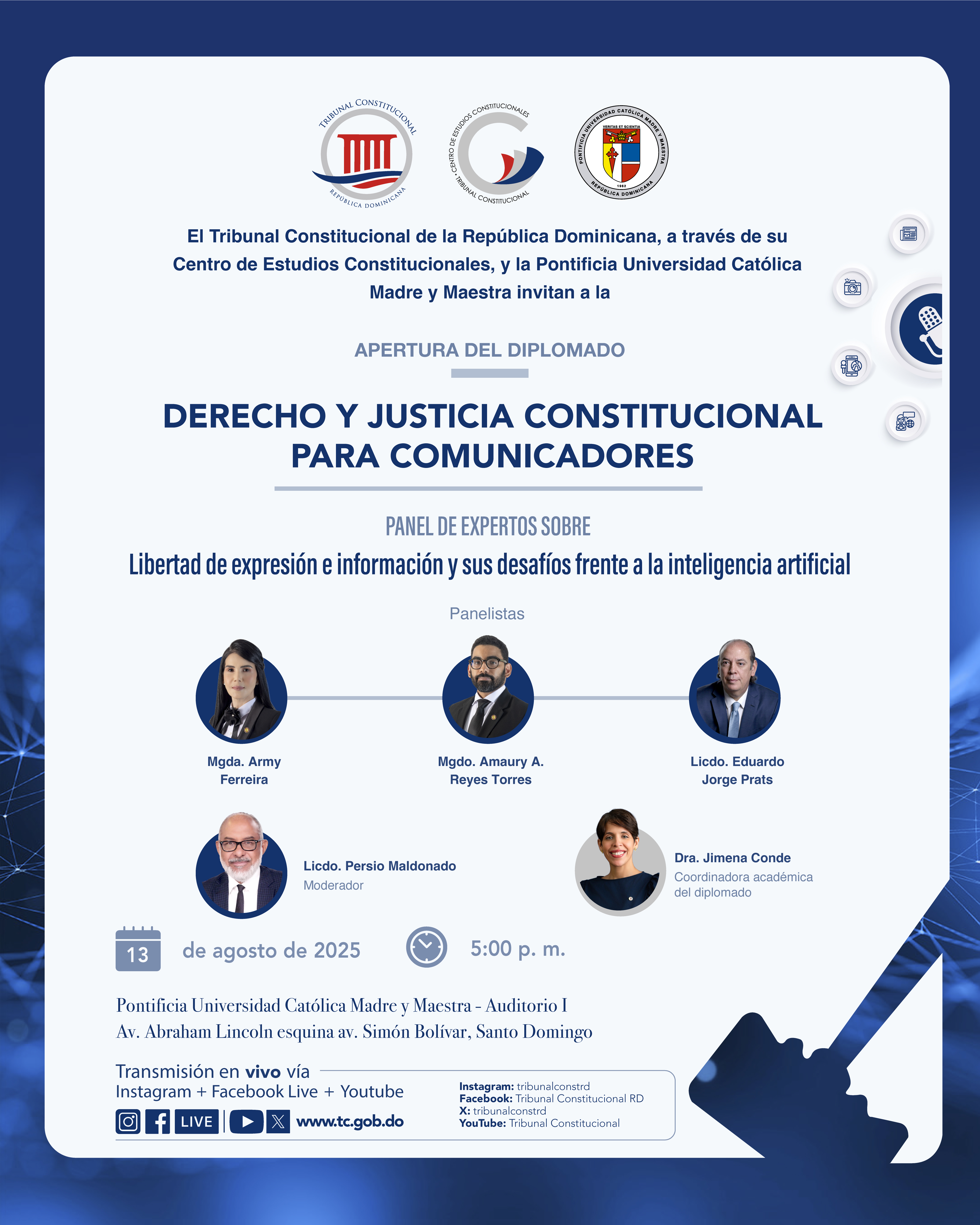 Imagen de Panel: Libertad de expresión e información y sus desafios frente a la inteligencia artificial.